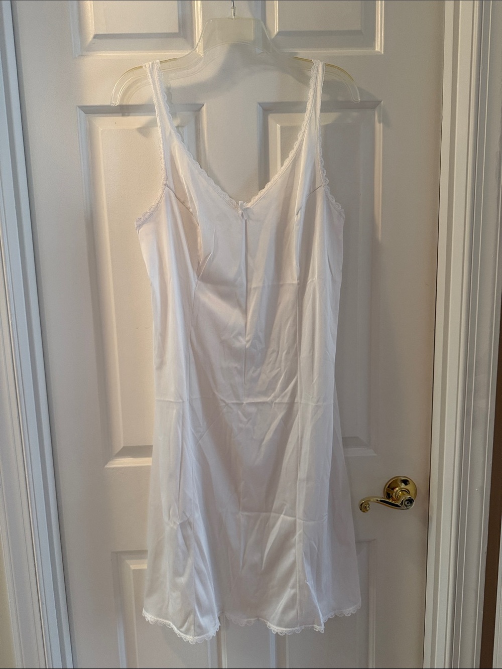 Vintage Sears White Lace-Trim Slip